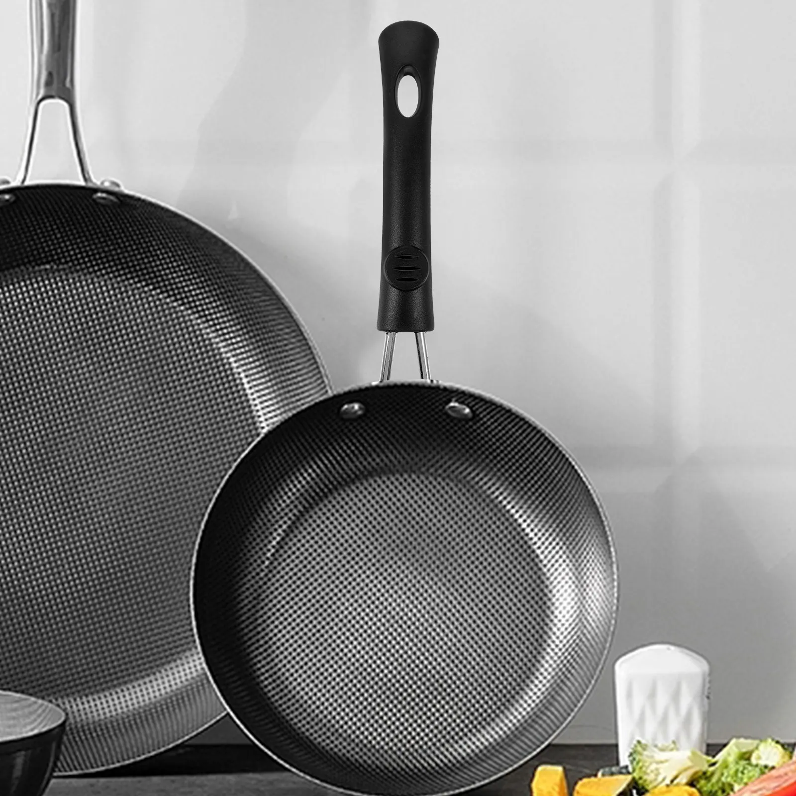 

1Set Stainless Steel Milk Pan Handle Ergonomic Replaceable Pot Handle for Cookware Easy to Install Detachable Non-Deform Kitchen