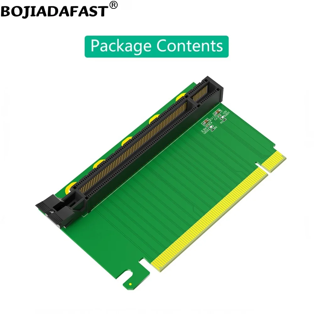 Tarjeta elevadora adaptadora PCI Express 3,0 16X a PCI-E X16 inversa de 90 grados para caja de servidor 2U (CPU de remolque de dirección de instalación)