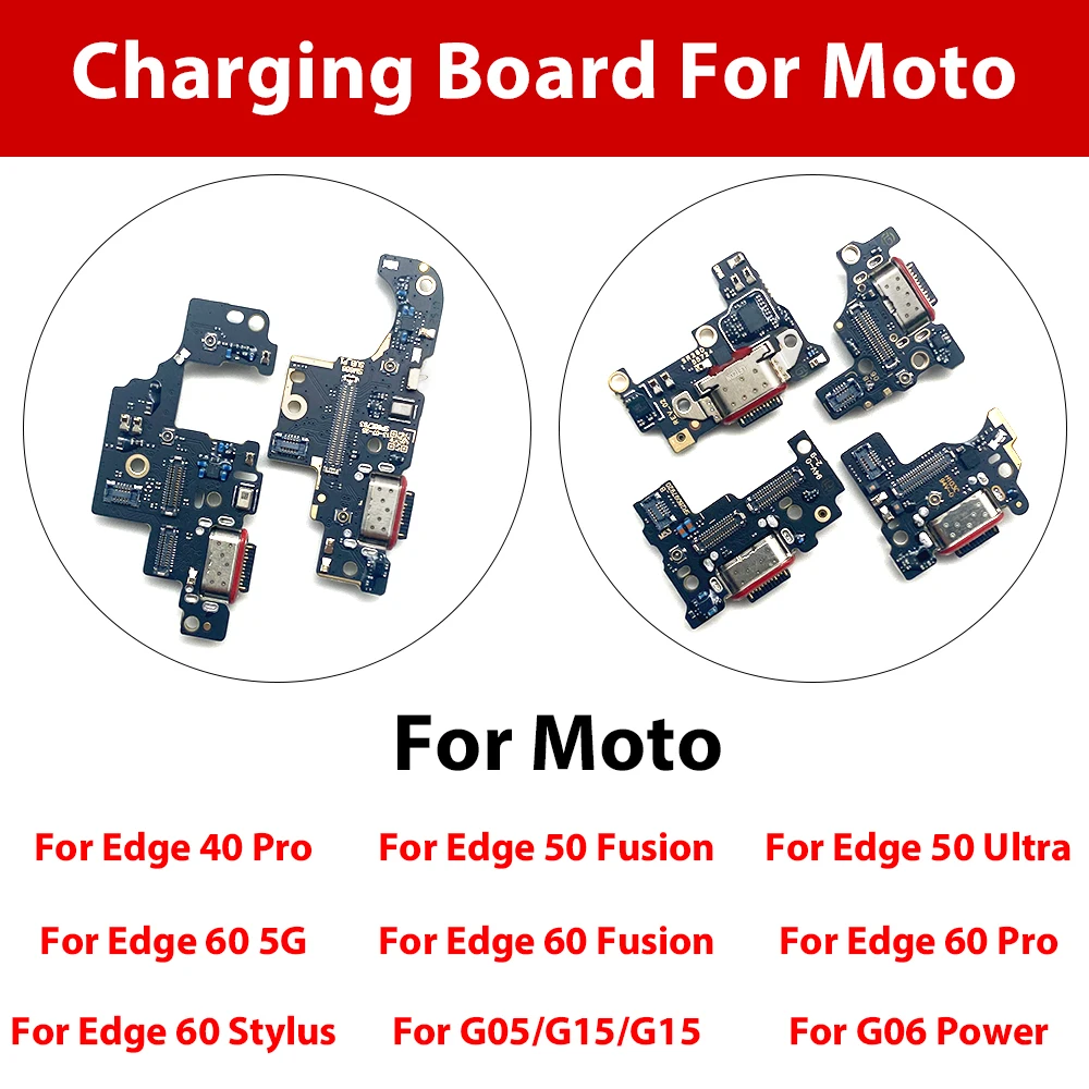 Para Moto Edge 40 Pro 50 Fusion Ultra 60 5G 60 Fusion G05 G06 base de carga USB conector de puerto placa de carga Flex