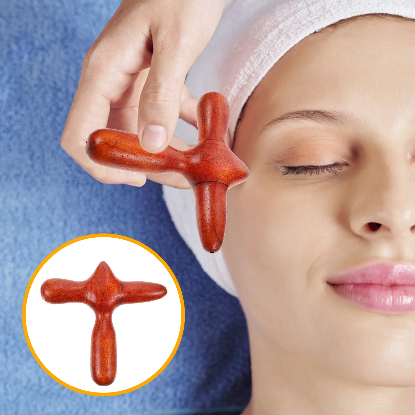 

Portable Wooden Massage Rod Gua Sha Tool Ergonomic Grip for Feet Face Back Neck Massage Acupressure Stick Skin Care Massager