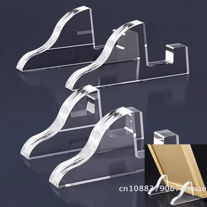 

2Sets Transparent Acrylic Photo Frame Stand Display Cabinet Base Stand Medal Certificate Desktop Ornament Decoration