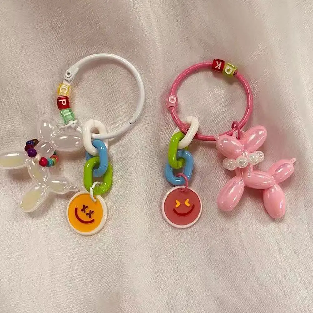 New Balloon Dog Car Keychain Pendant, Love Accessories, Bag Charms, Small Gifts for Girls
