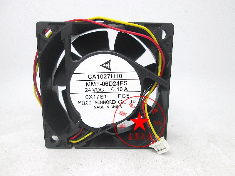 

MELCO MMF-06D24E FC5 DC 24V 0.10A 60x60x25mm 3-Wire Server Cooling Fan