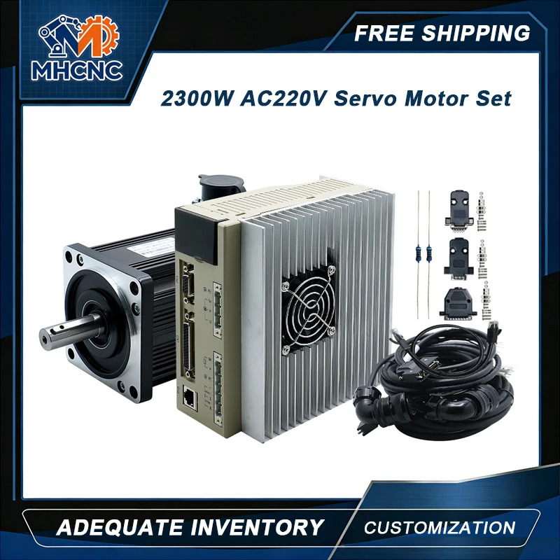 

MHCNC 2300W 130ST-M15015 AC Servo Motor 15N 2.3KW 220V With T3L-L30F-RABF T3M-L30F-GABN Driver Permanent Magnet For CNC