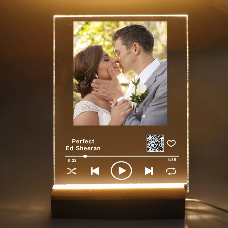 

Custom Song Music Art Plaque Personalized LED Photo Night Light Romantic Picture Plaque Warm Night Memory Decor Gift For Couples