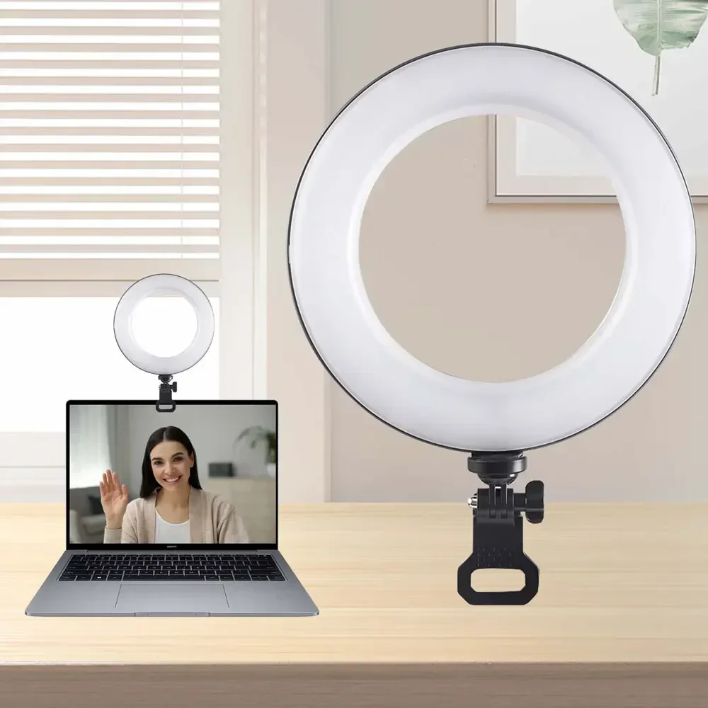 ZOMEI 6/8in Ring Light LED Fill Lamp Lighting with Clip On Laptop Computer For Video Conference Zoom Webcam Chat Live Streaming