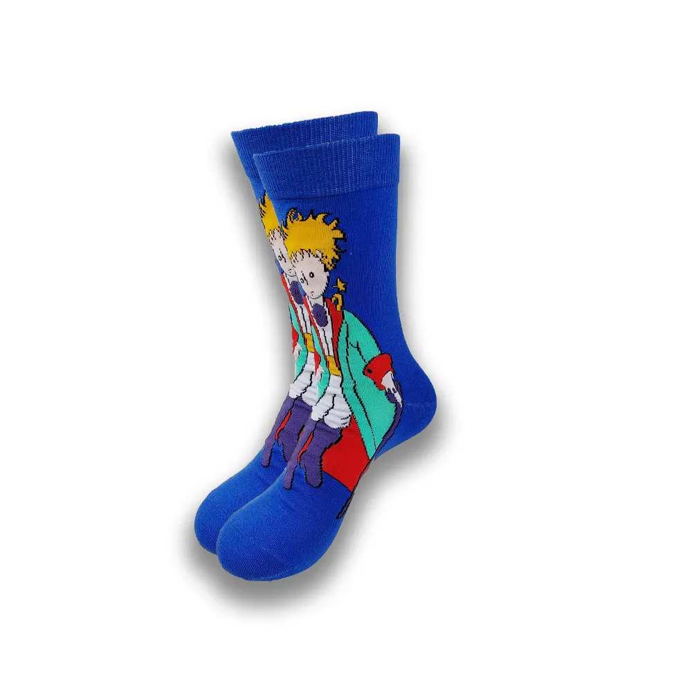 Young people in cartoon socks wear all kinds of cute pattern men's socks.