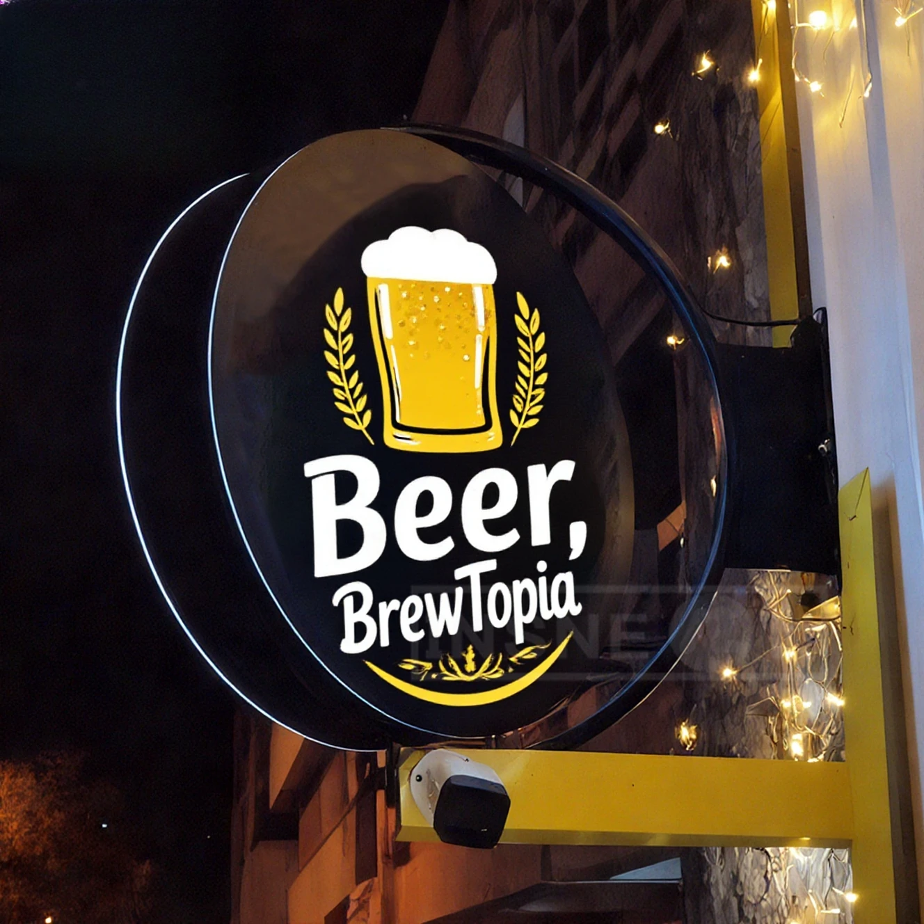 Custom 360 Rotating Light Box Led Sign Outdoor Business Acrylic Signage Illuminated Signboard Waterproof House Shop Logo