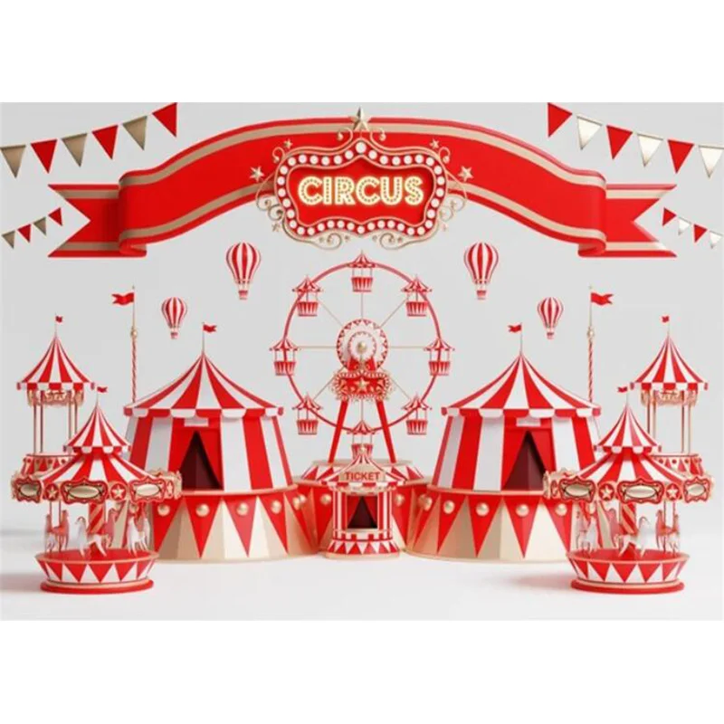 Circus Animal Trainer e Acrobat,Carnival Show Photography fondali Stage Clown acrobazie sfondo Cartoon Photo Booth Prop