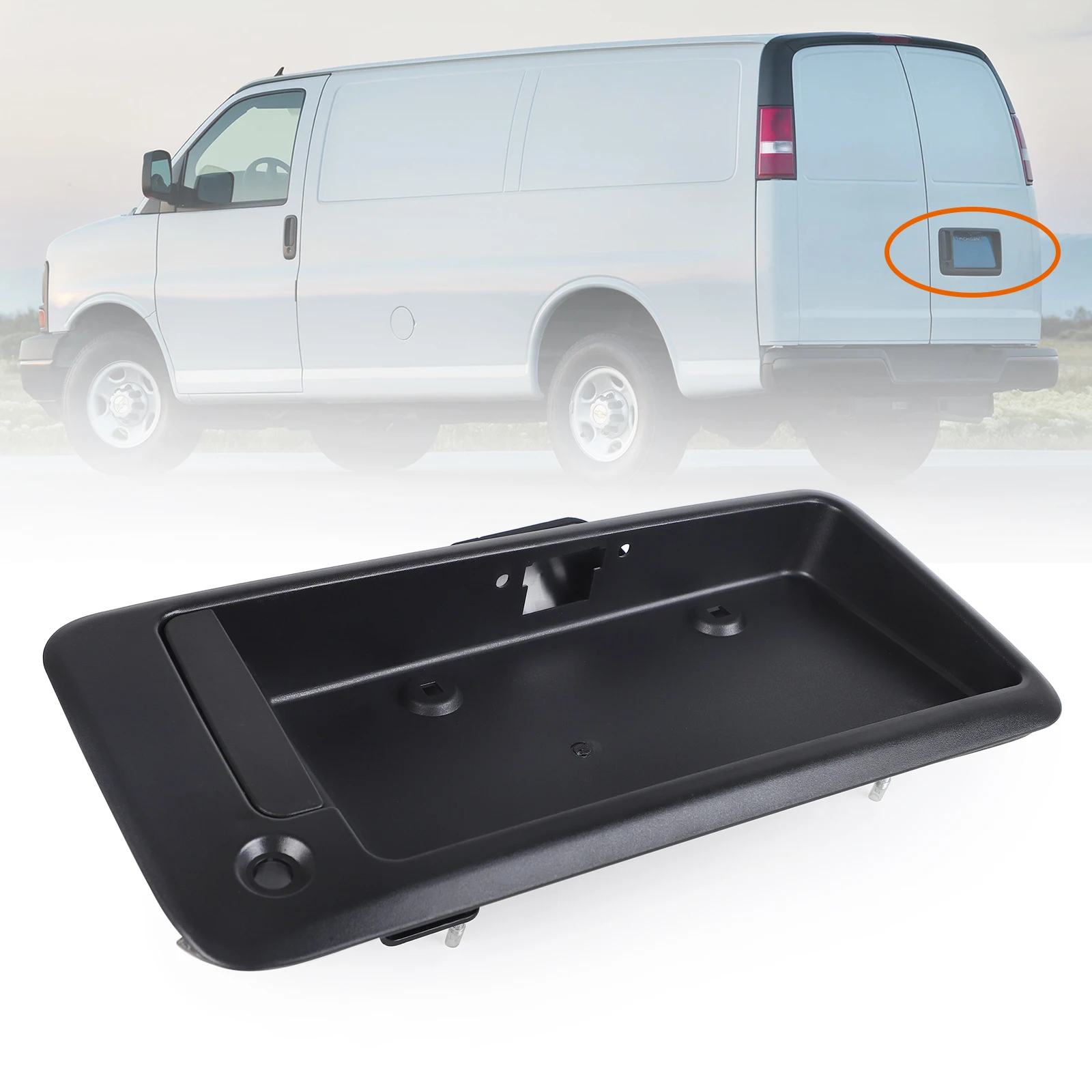 

15269298 GM1820106 23489985, черная задняя правая ручка грузовой двери с кронштейном номерного знака для Chevrolet GMC VanTailgate Ручка