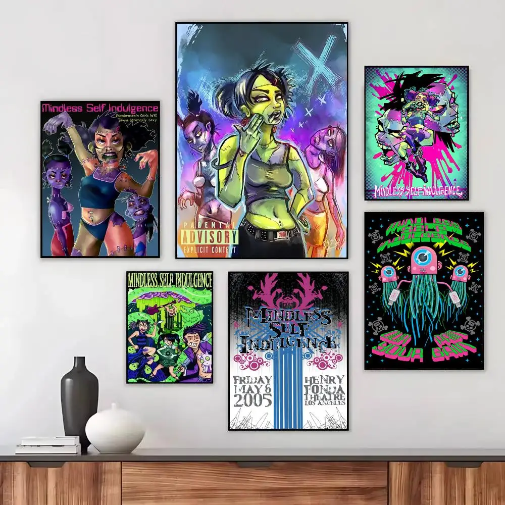 Mindless Self Indulgence Poster Wall Art Printed Decor Sticker Stylish Home Gift for Living Room Bedroom Corridor Cafe