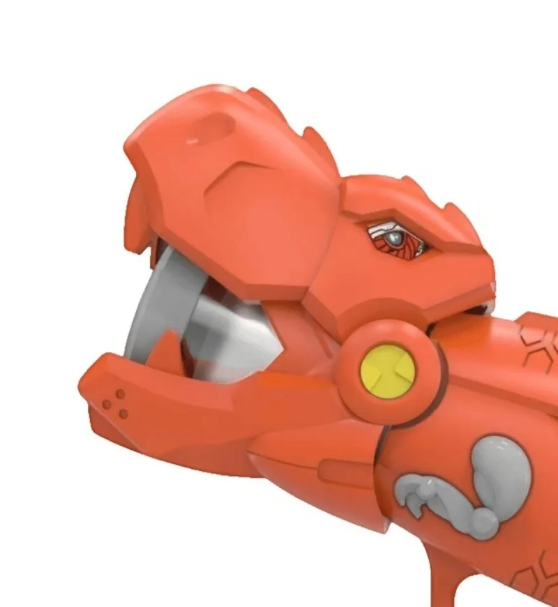 Red Dinosaur Gun Ball 10 Pieces Kids Toy Soft Foam Balls Safe Play Dinosaur Shooting Game