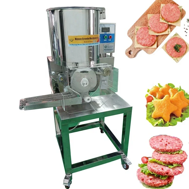 for Electric Big Full Automatic Potato Beef Burger Patty Meat Cutlets Molding Forming Making Machine Chicken Nuggets Machine