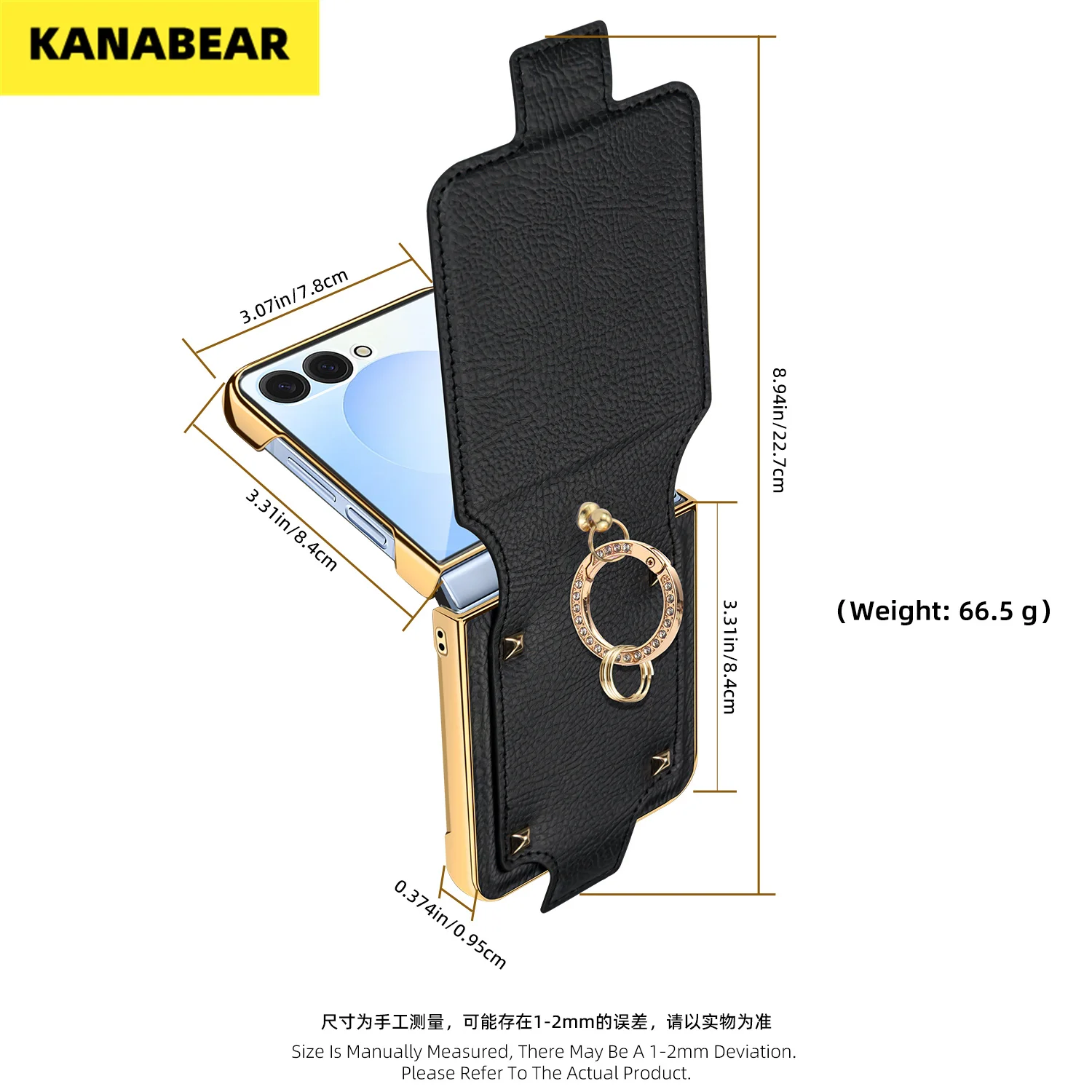 

Fashion Case for Galaxy Z Flip7,Built-in Film Ring Holder,Shockproof Full Body Protection Cover for Foldable Mobile Phone
