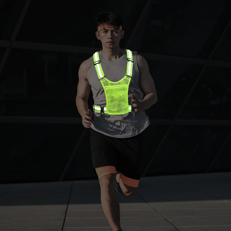 

Светоотражающий жилет высокой видимости, светоотражающие ремни, одежда для ночного бега и велоспорта, жилет, регулируемый защитный жилет, снаряжение для верховой езды