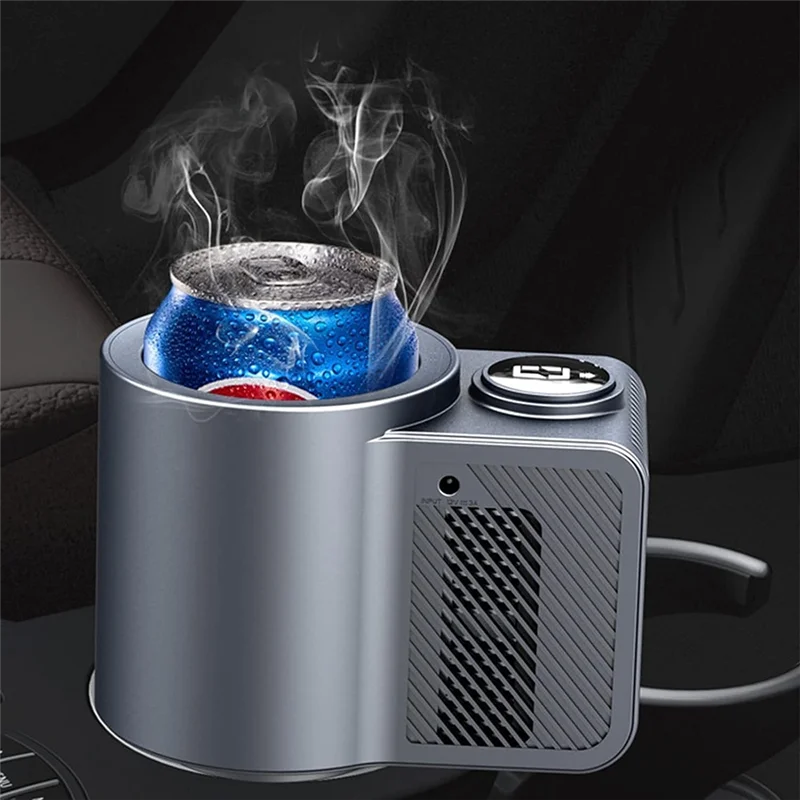 

A80X-2 In 1 Smart Cooling Cup Holder, Portable Car Cooling Cup Mug Glass Holder Practical Small Cooler Cools And Heats Drinks