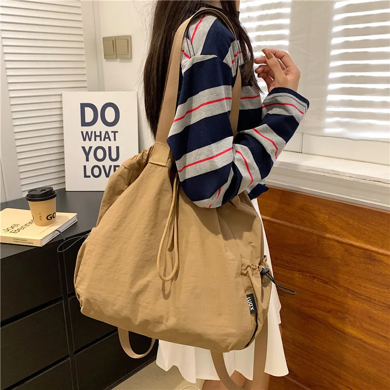 

Многофункциональные рюкзаки для женщин, нейлоновая сумка на плечо большой вместимости, сумки для покупок, сумка-ведро на шнурке, дорожный рюкзак