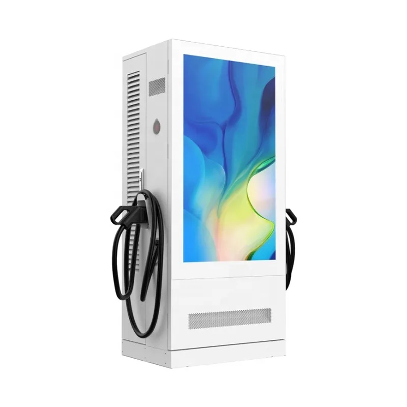 Customized 55-Inch Fast Charger 4G Wifi Ocpp CCS1/CCS2 120kW DC With Ad Screen Display Electric Car Station