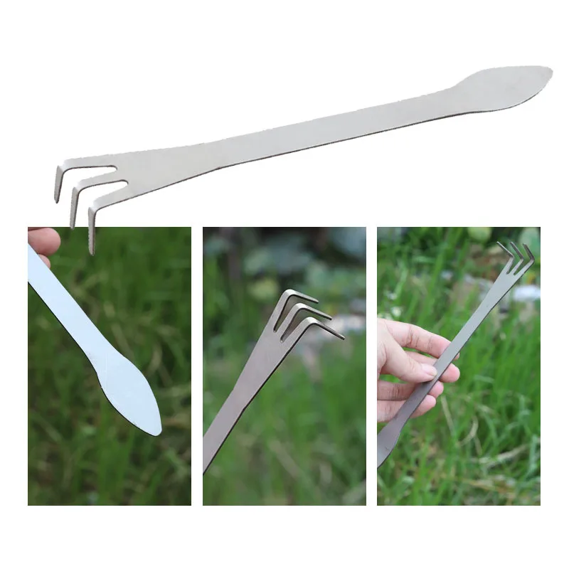 Bonsai Rake Stainless Steel Rake Root Rake Stainless Steel Root Rake 3-Prong Loosen Soil Bonsai Tree Tools with Ergonomic Handle