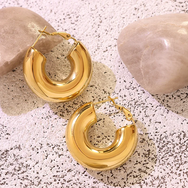 Ins Style Ornament U-Shaped Geometric Earrings for Women 2023 New Non-Fading Temperament Titanium Steel Gold-Plated Stud Earring