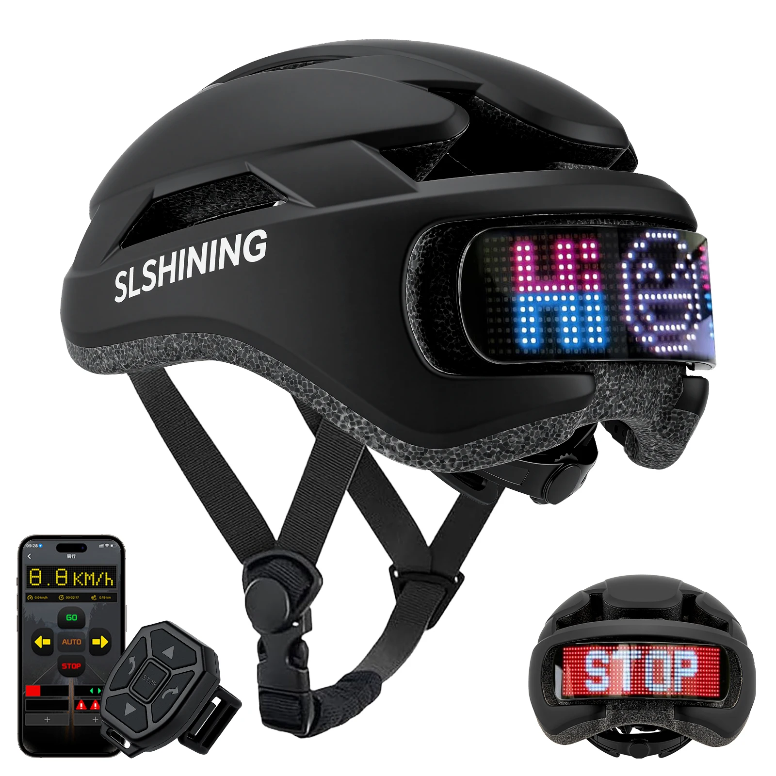 Casco da Bicicletta Intelligente con Luci LED Posteriori, Ricaricabile USB, Caschi da Bici da Strada per Adulti con Indicatori di Direzione e Telecomando