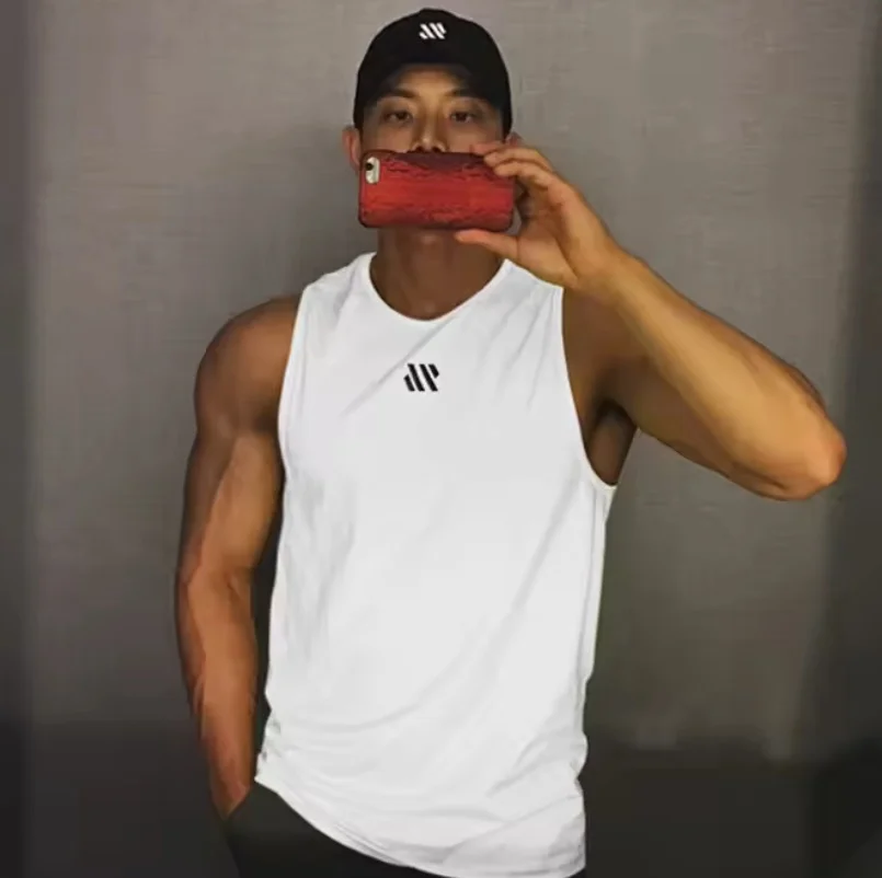 GITF Mannen Bodybuilding Tank Tops Gym Workout Fitness Mouwloos Shirt Running Kleding Stringer Singlet Zomer Toevallige Vest