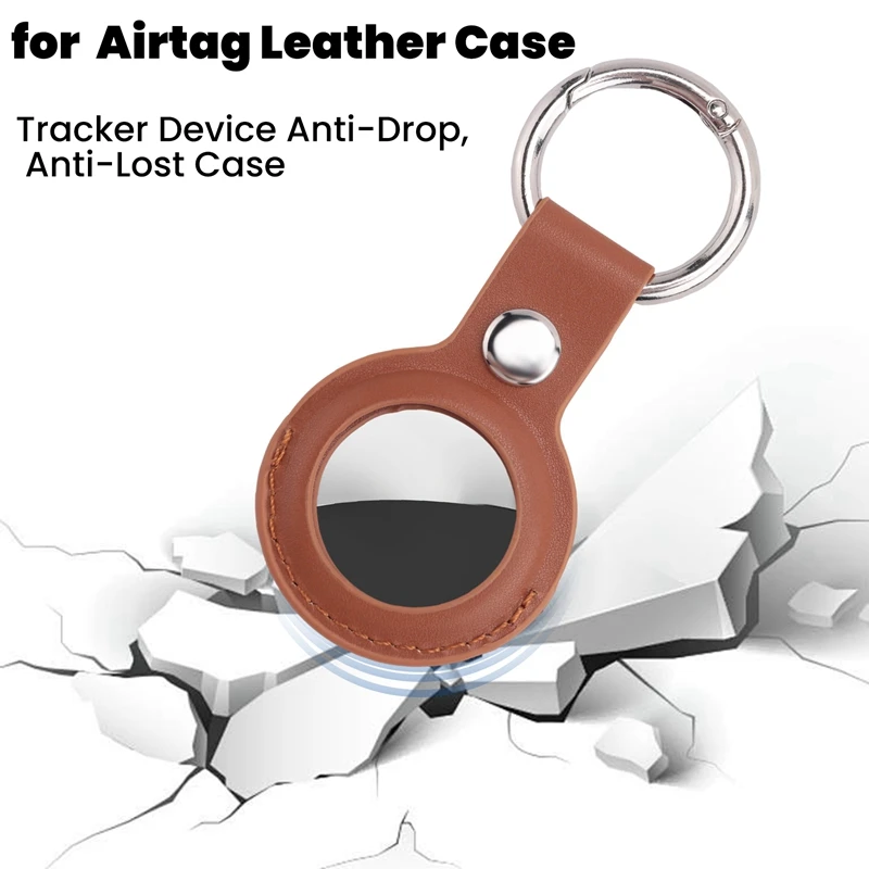 AU61-Adatto per custodia in pelle Apple Airtag, adatto per dispositivo Apple Tracker Custodia Airtag antigoccia e anti-smarrimento