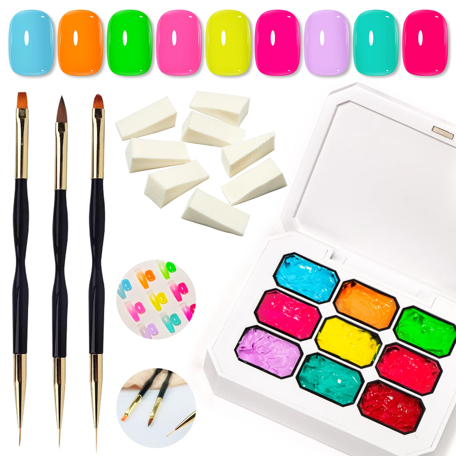 3 قطعة بات اللوحة جيل للأظافر مجموعة 9 ألوان عارية معكرون مسمار الفن فيرنيس لجميع المواسم الأظافر تصميم طويل الأمد نقع قبالة هلام عدة