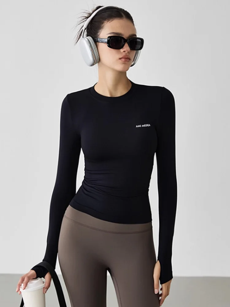 Dames Spor Long Sve Running Top Qui Dry Tight Fit Yoga Suit High Elastici Gym T-irt Stand Edition Sweat ng