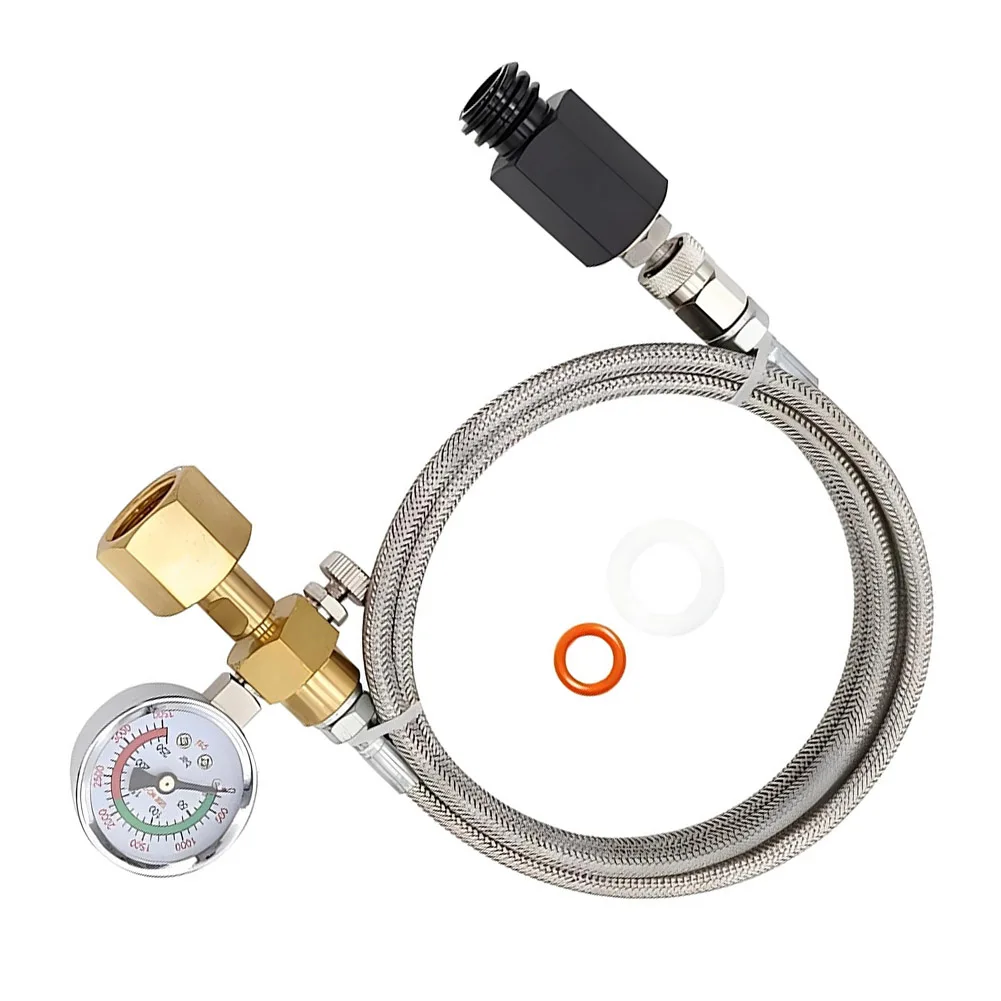 

Stainless Steel Hose for Soda Machines with Larger Pressure and TR21 4 Threads Adapter for Fizzi Touch JET and