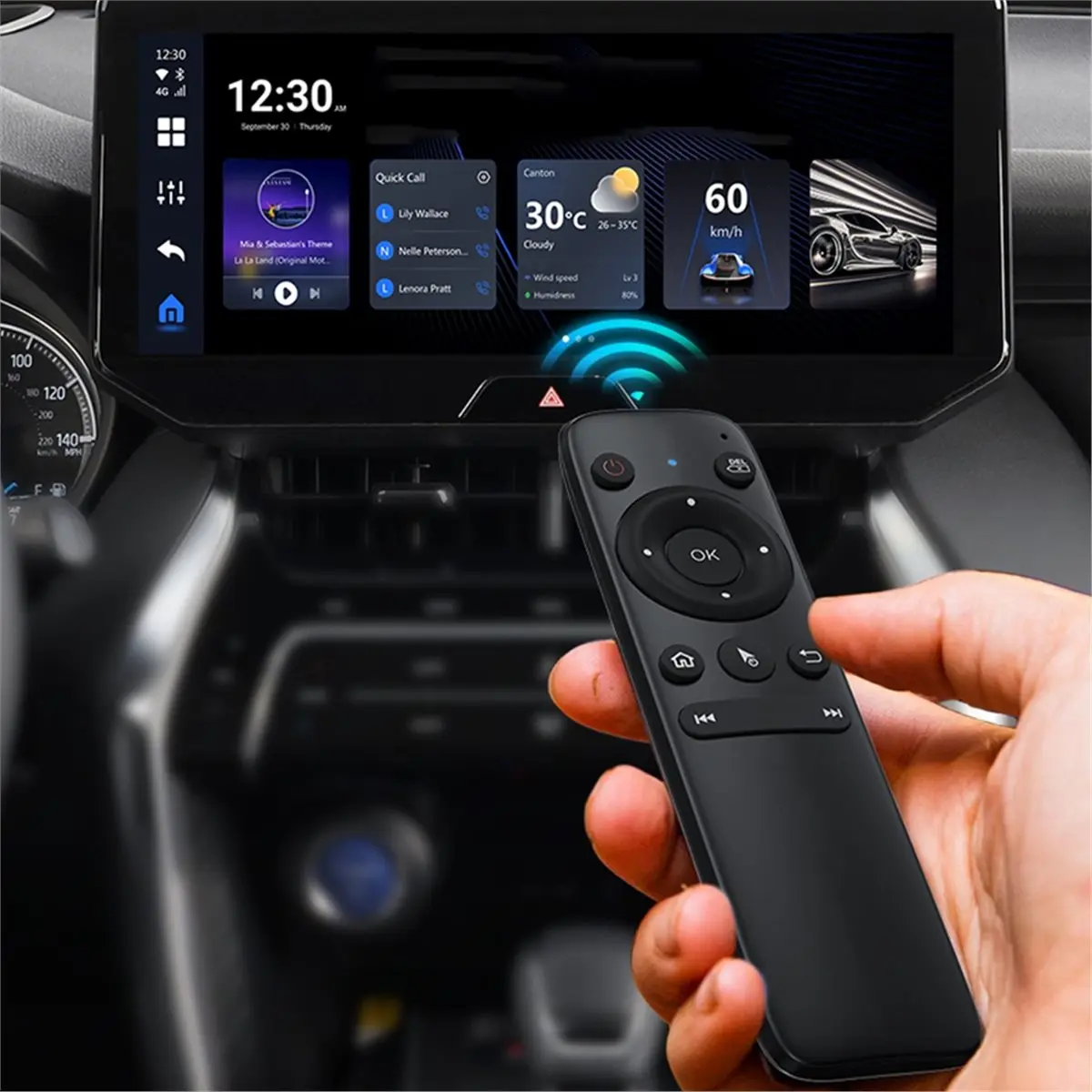 A69ZBG! Wireless CarPlay Controller Remote Control for Smart Non-Touch Screen Car for Android System