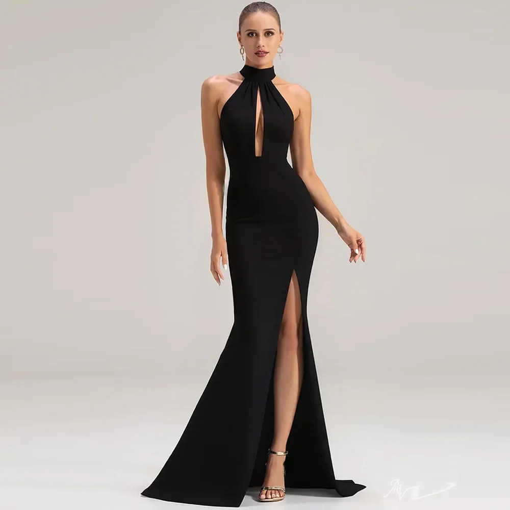 

Элегантное вечернее платье с бретелькой на шее русалки по индивидуальному заказу, современные нежные платья для особых случаев на заказ, платья знаменитостей высокого качества