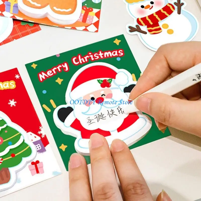 120 Sheets Christmas Themed Notepads 3x3.5Inch Adhesive Note Paper Memopad