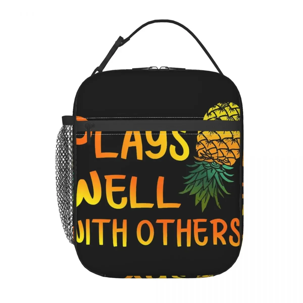 Insulated Lunch Bag Plays Well With Others Pineapple Lunch Box Tote Food Handbag