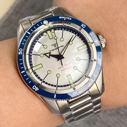 Tandorio-reloj automático de acero para hombre, NH35 PT5000 pulsera de acero, con cúpula de cristal de zafiro, resistente al agua 200m, ideal para regalo de negocios