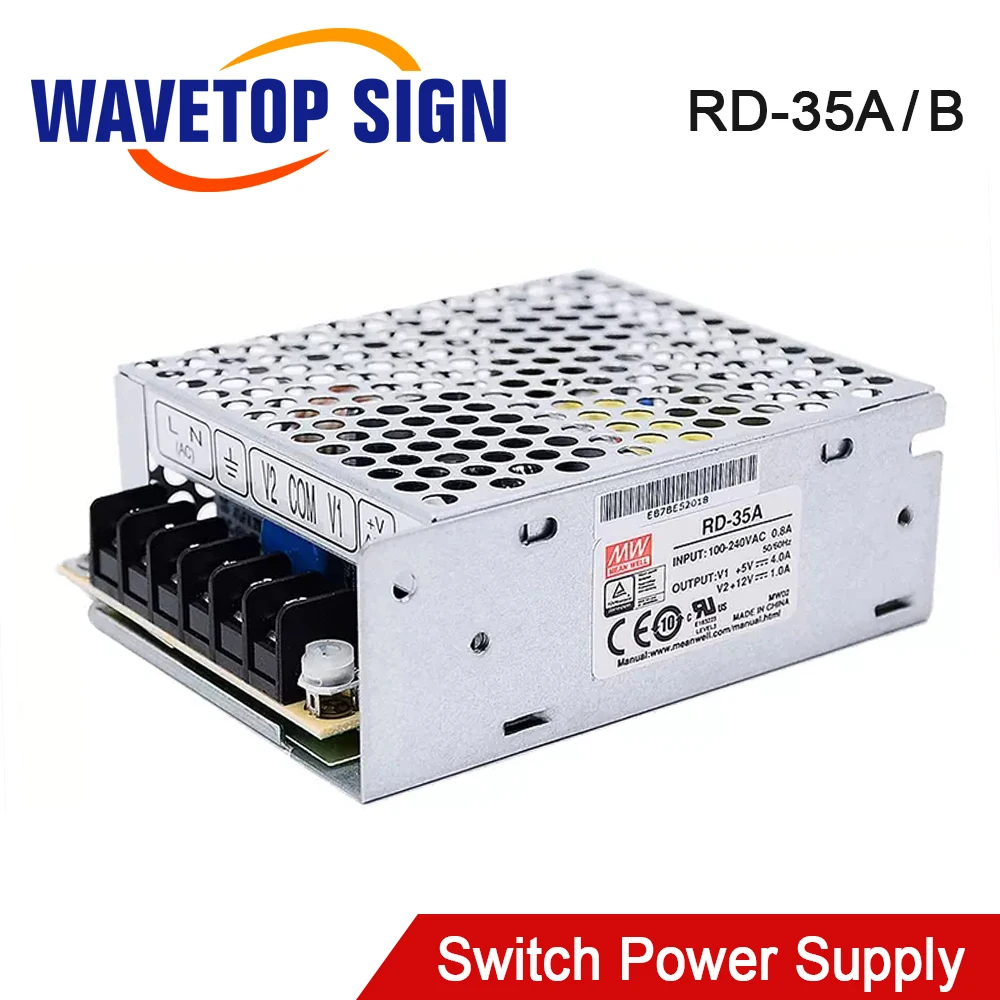 WaveTopSign RD-35A Switch Power Supply 5V 12V Double Output RD-35B 5V 24V for Co2 Laser Cutting Machine