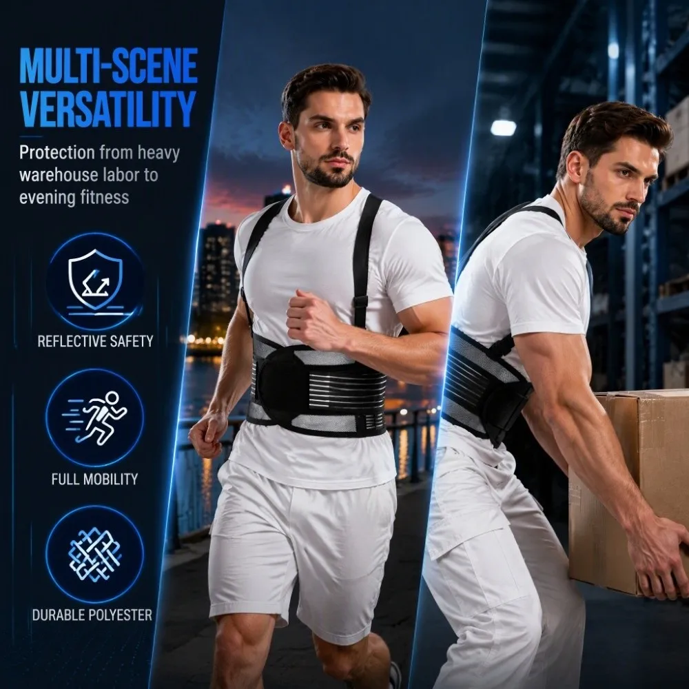 Adjustable Waist Stabilizers Belt Comfortable Waist Hold Reflective Safety Panel Reflective Safety Belt Breathable Material