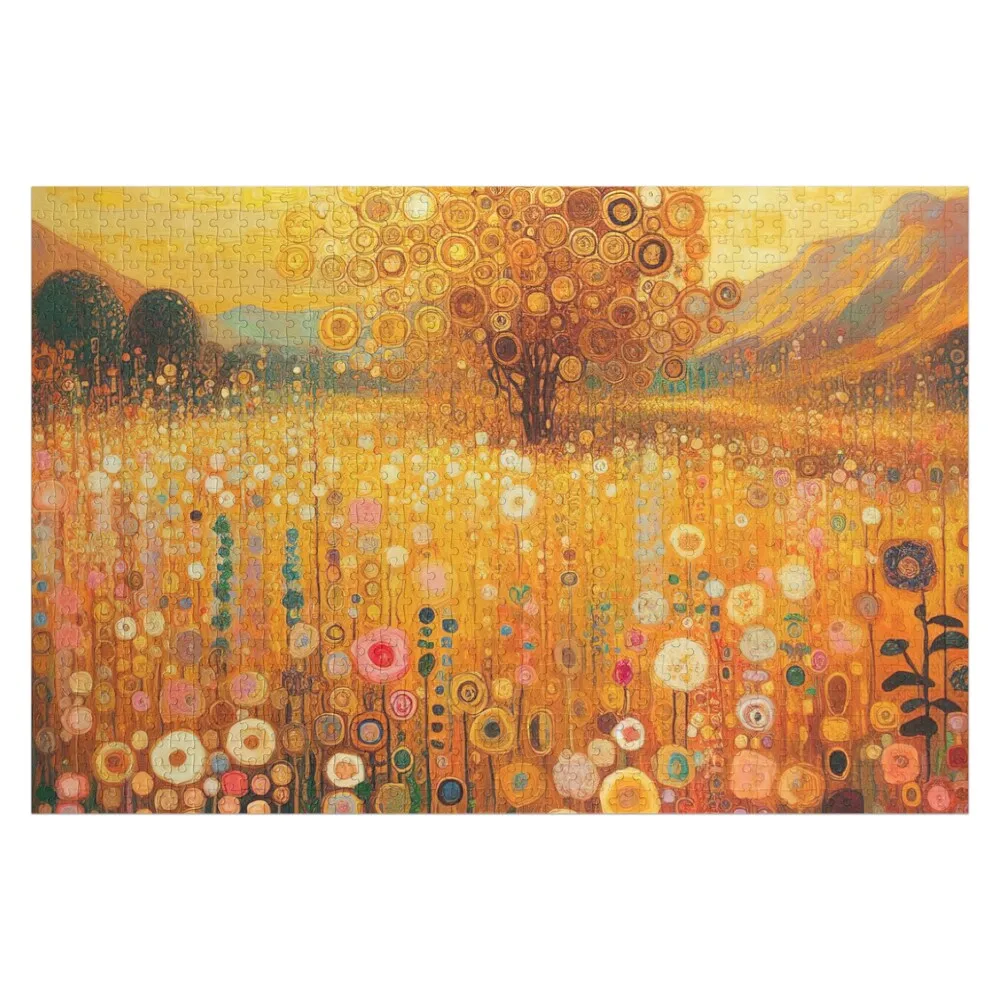 

Klimt Flower Garden Gold Jigsaw Puzzle Customized Toys For Kids Photo Personalized Gifts Christmas Gifts Woods For Adults Puzzle