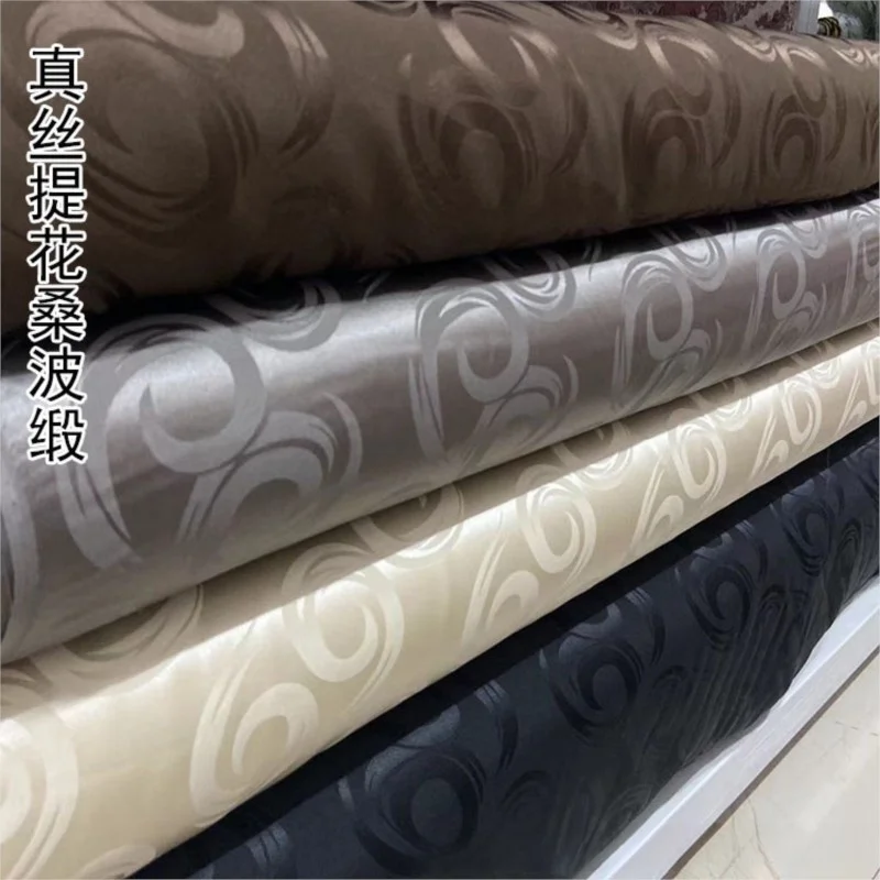 

Summer jacquard silk satin fabric Hanfu shirt cheongsam halter dress