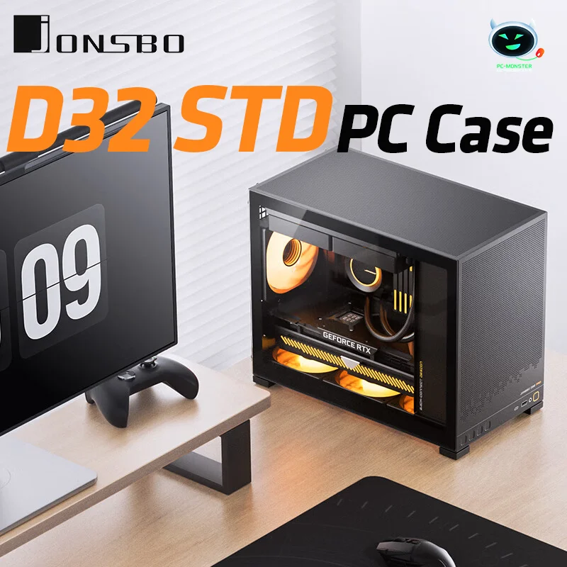 JONSBO D32 STD Black MATX Desktop Small PC Case Transparent Adjustable Motherboard ATX Power 240 Water-Cooling корпус пк ケース