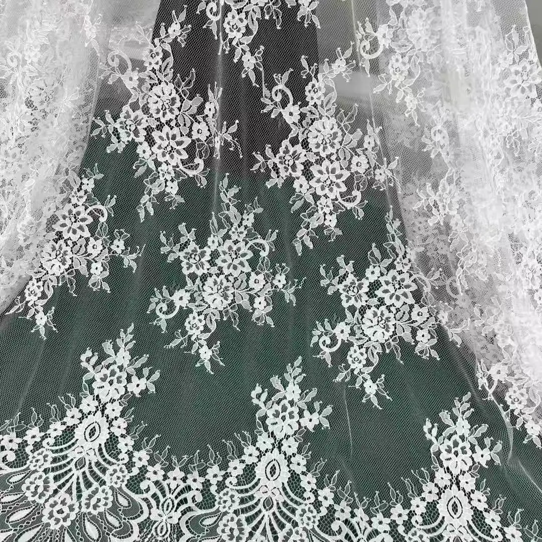 3Meter Price Wide 150CM High Quality Ivory Chantilly French Lace Fabrics for Wedding Dresses Bridal Veils Party Textiles Decor
