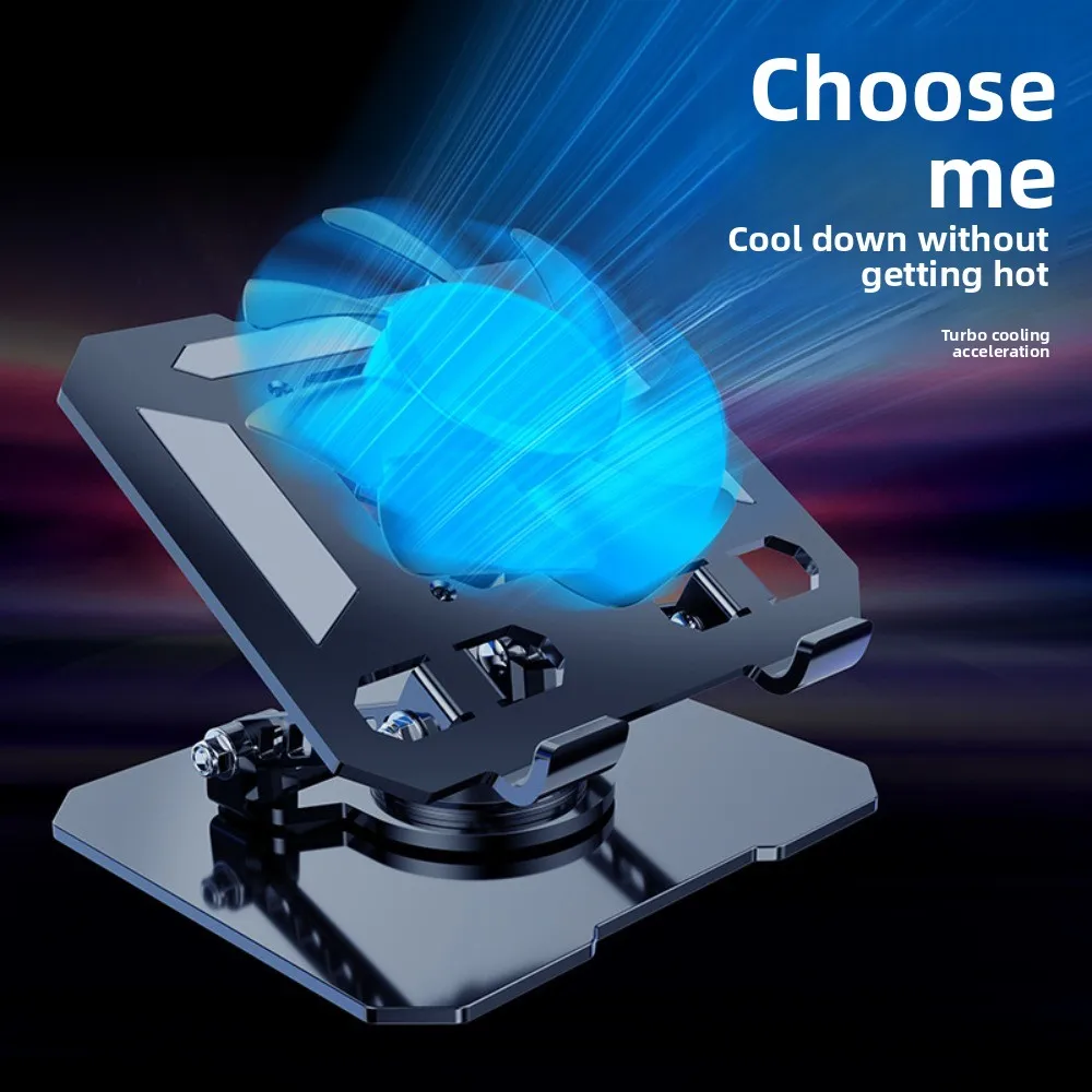 360 ° Rotatable Cooling Fan Tablet Bracket Adjustable Heat Dissipation Tablet Cooler Base Stand Portable Cooling