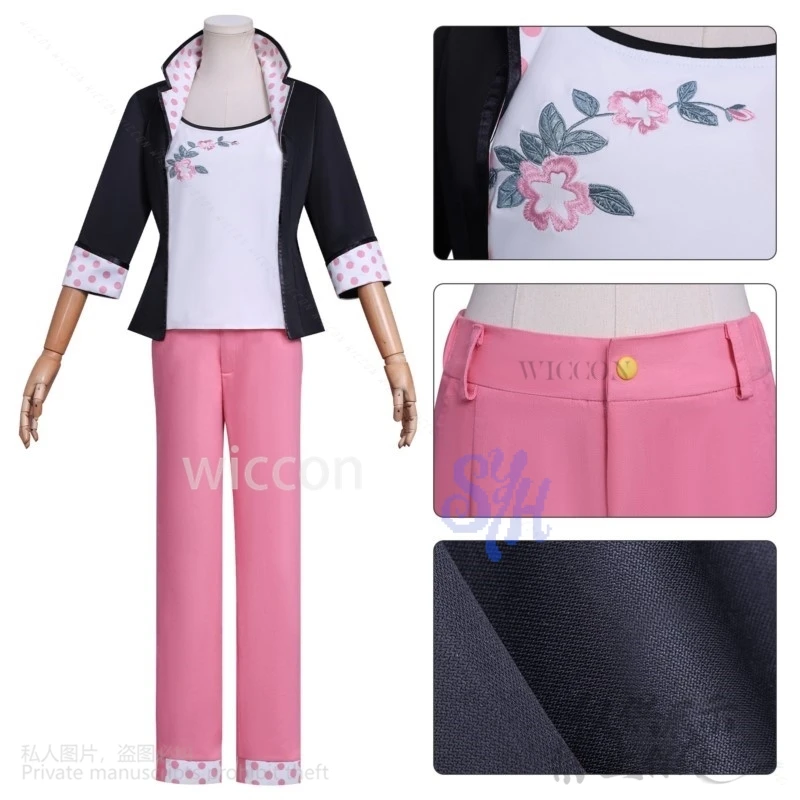 Nadybuu 6th تأثيري ريدي أنيمي زي معطف أسود النقاط الوردية بانت الوردي Kawaii موحدة Jirai Kei الفتيات حفلة الهالوين مخصصة