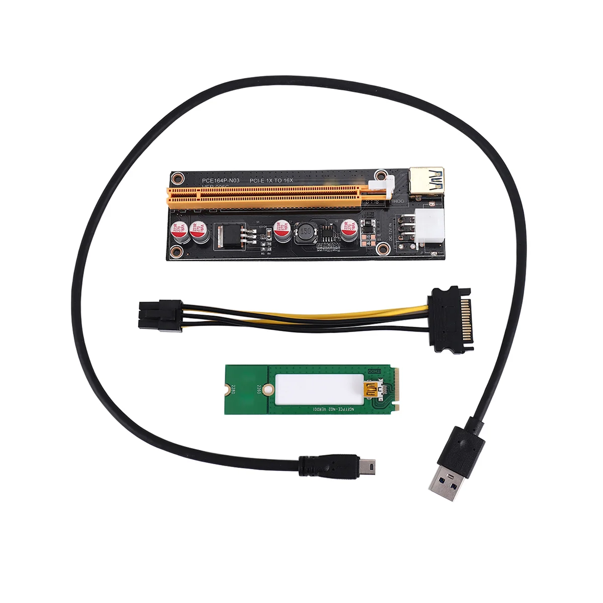 

T88C NGFF M.2 M Key to USB 3.0 PCI-E Riser Card M2 to USB3.0 PCIE 16X 1X Extender с питанием для Litecoin
