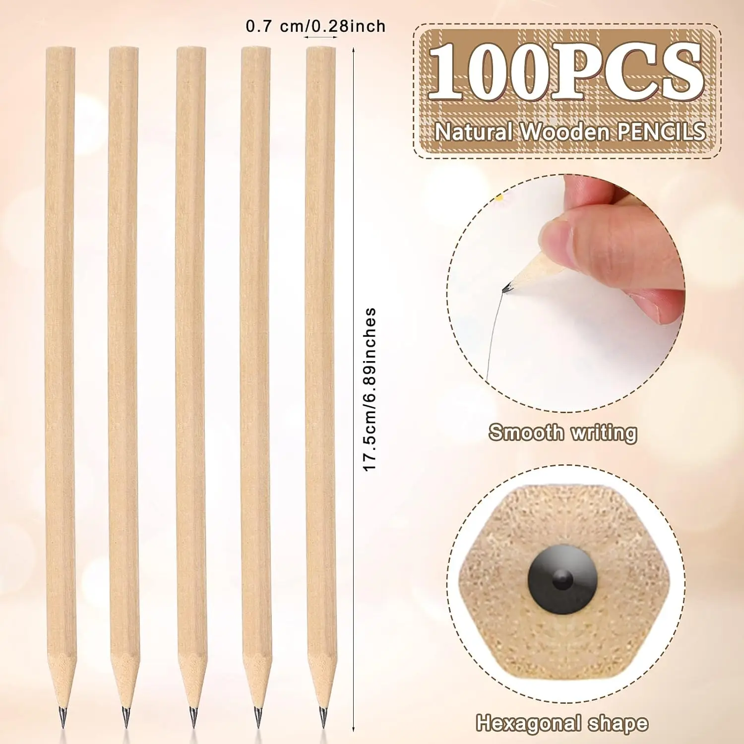 100 pcs Wood Cased HB Graphite Pencils for Drawing Sketching Writing Tests Exam Artists Beginners Home Office Supplies