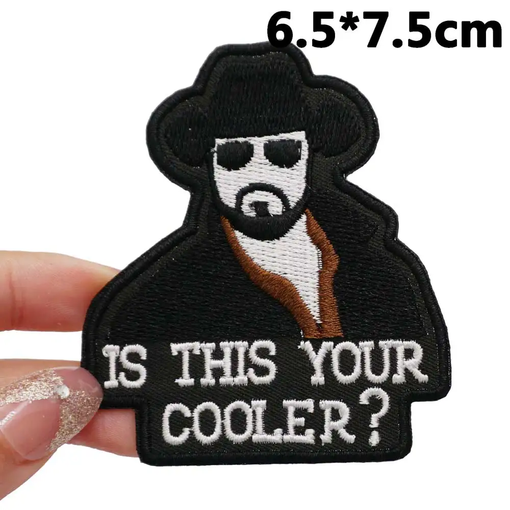 IS THIS YOUR COOLER? Badge Embroidered Applique Sewing Label punk biker Patches with hook backing