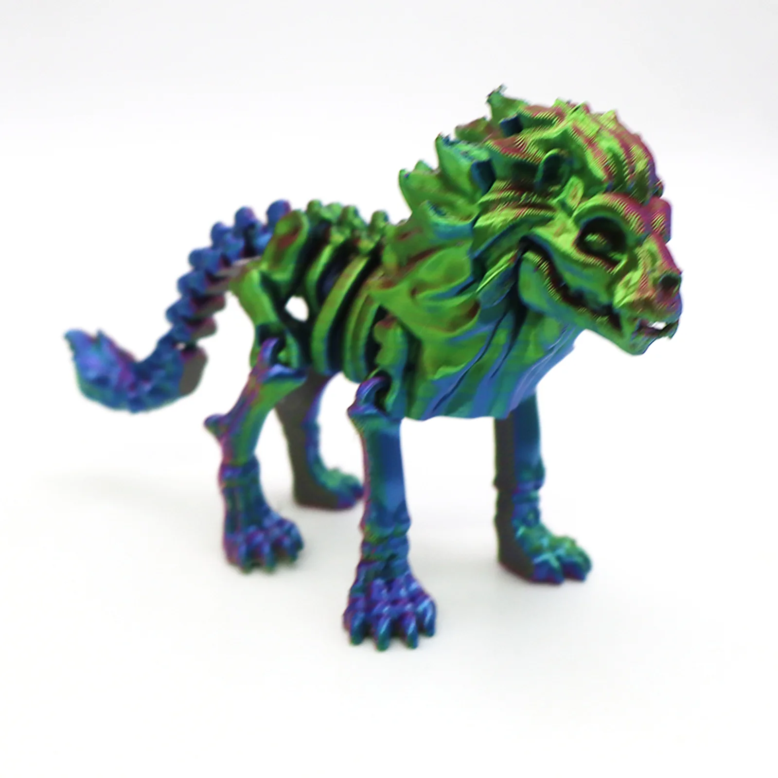 3D 프린팅된 골격 사자 장식품 선물 창의적인 동물 관절 가동 장난감 액션 피규어 장난감 데스크탑 장식품 어린이 선물