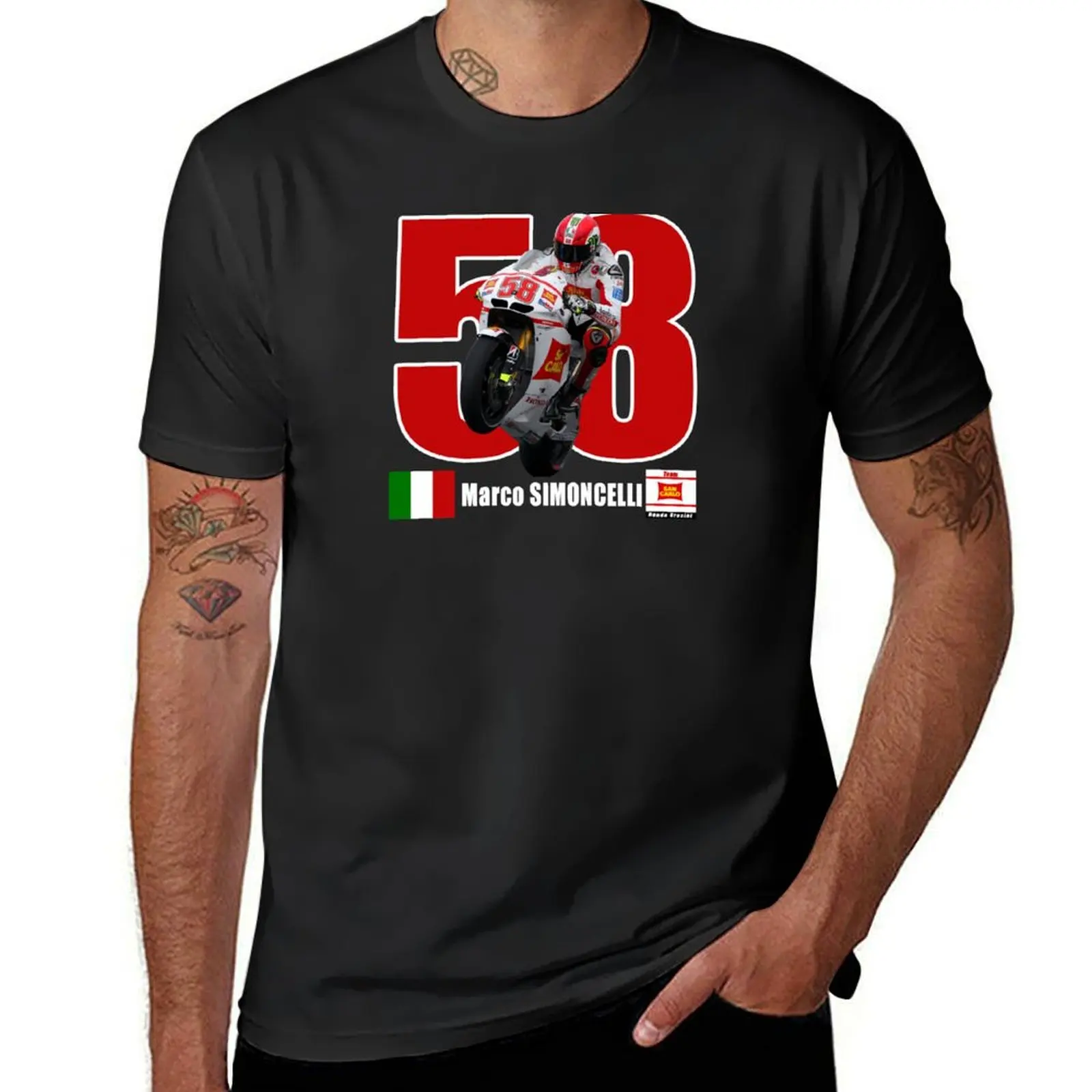 

Marco Simoncelli 58 Super SIC T-Shirt oversized t shirt baggy shirts plus size clothes T-shirts for men cotton