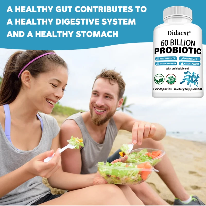 Probiotic Supplements Balance Cholesterol, Support Digestive, Gut and Immune Health, and Improve Nutrient Absorption
