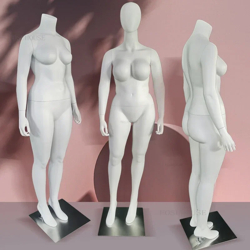 Plus Size Women's Clothing Mannequins Fiberglass Props Female Full Body Sports Mannequin Fat Woman Mannequin Display Stand